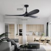 52" Flush Mount Solid Wood Ceiling Fan with Light 3