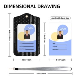 US Army Veteran 101st Airborne Division Leather ID Badge Holder Card Badge Holders with Detachable Neck Lanyard Strap for Staff, Offices