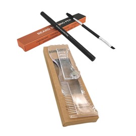 minkissy Beard Shaping Tool Set 3-Piece Template Liner Filler Pen and Brush for Men for Grooming and Styling Facial Hair