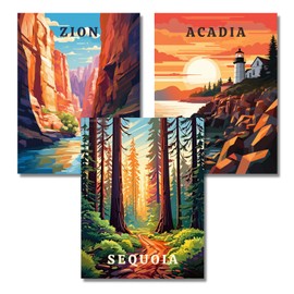 Neopalette Diamond Painting Kits for Adults, Art and Craft, Full Drill Diamond Painting Abstract and Ornaments, DIY 5D Diamond Art Craft (National Parks 3)