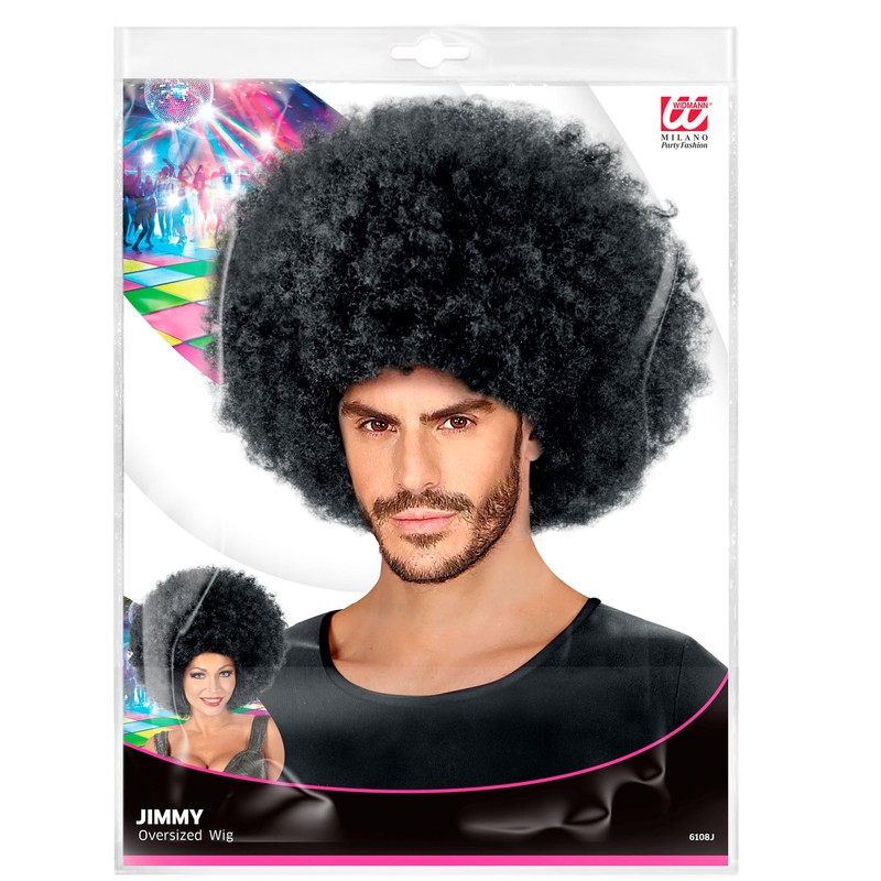 " BLACK JIMMY OVERSIZED WIG" in polybag -