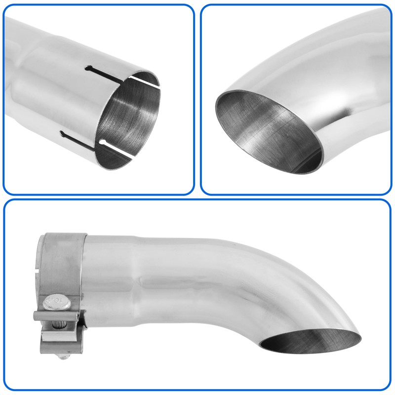 SVULK 2.75 Inch Inlet Turn Down Exhaust Tip, 2.75" ID,