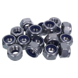 NAJDER Hexagon Nuts M5 Pack of 100 A2 Stainless Steel Self-Locking Nut with Teflon Insert Corrosion Resistant Cap Polished DIN 985 AISI 304 X5CrNi18-10 1.4301