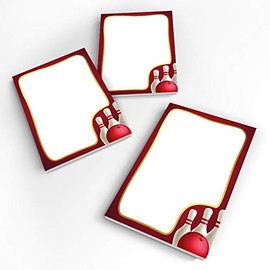 JuNa-Experten 10 Mini Notepads Bowling Party Bag Guest Gift for Birthday Children's Birthday Wedding Christening Girls Boys Bowling Party (10 Notepads)