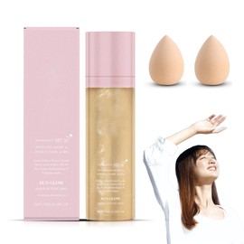 Glorihoby Sheer Setting Mist Sunscreen Spf 50 75ml, Broad Spectrum Non Greasy Water-Resistant Face & Body Spray with Shimmering Glow, Hydrating Makeup-Friendly Glow Spray Fast Absorption (1)