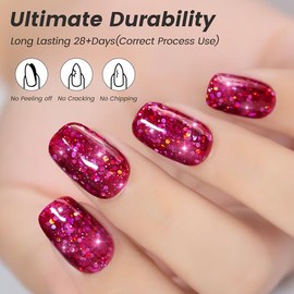 YTD Likomey Esmalte de Uñas de Gel con Purpurina Fruta del Dragón Rosa,15ml Shimmer Esmalte de Gel UV de Alta Pigmentación para Manicura de Salón Regalos para San Valentín