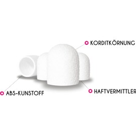 LALILL Sanding Caps LUX 10 mm 60 Grit Pack of 10 Caps for the Milling Machine - White Sanding Sleeves for Nail Modelling - Manicure Pedicure Podiatry - Sanding Belt for Foot Care