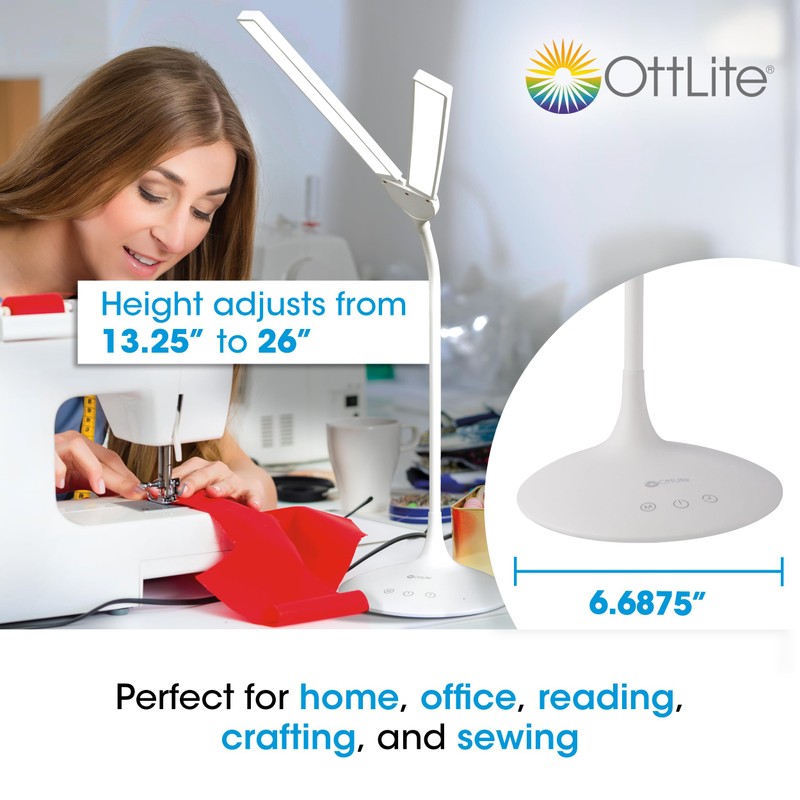 OttLite Dual Shade LED Desk Lamp - 3 Color Temperature