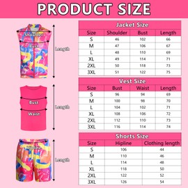 Maazusa 80S-Inspired Workout Costumes for Men 80S 90S Workout Costume Outfit Set 80S Costume Accessories Set for Masquerade Theme Party (Adult, M)