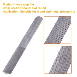 ASHATA 4 Way Wood Rasp File, 8 Inch Hand File and Round Rasp Semi-Round Flat and Needle Files Wood Rasp Set for Sharpening Wood and Metal Tools