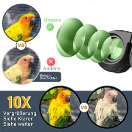 Fernglas 10x25, HD Ferngläser für Erwachsene, Leichtes Faltbares Ferngläser, Tragbares Wasserdichtes Mini-Fernglas für Vogelbeobachtung, Reisen, Theater, Oper, Konzert, Wandern, Sightseeing