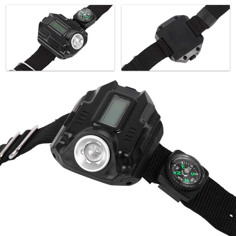 Portable LED Wrist Watch Flashlight Torch Light USB Rechargeable Flashlight