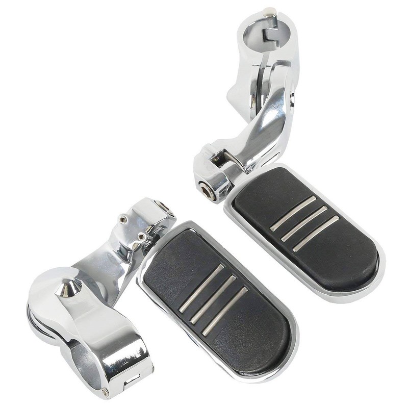 XFMT Chrome 1-1/4" 32mm Highway Engine Guard Foot Pegs W/Short