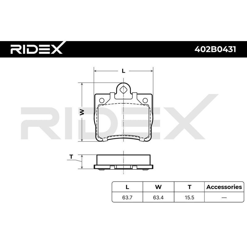 RIDEX Brake Pads Set Brake Blocks Brake Stones Set Rear