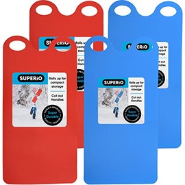 Superio Flexible Carpet Sled, Rollup Flying Carpet with Handles, 36" Lightweight Snow Rolling Slider for Kids and Adults, Flat Snow Sled for Quilting (Combo, 4 Pack)
