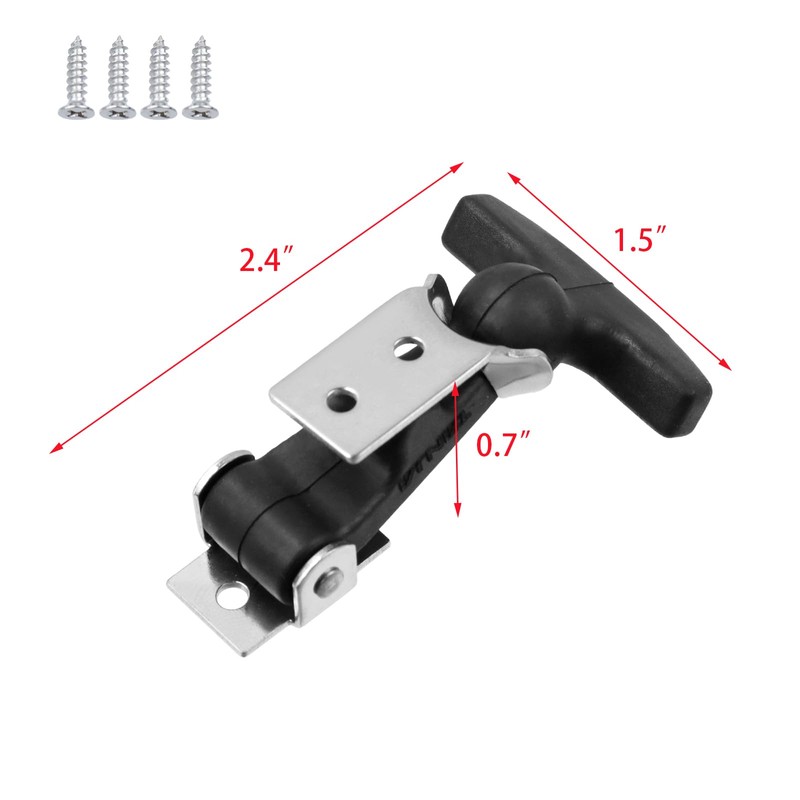 Coshar 2Pcs Stainless Steel Flexible Drawer Latches Rubber Flexible T-Handle
