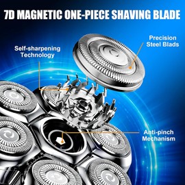 7 Head Magnetic Shaver Head Replacement For SHPAVVER/Wyklaus/Cyruzi Shaver