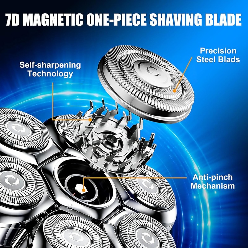7 Head Magnetic Shaver Head Replacement For SHPAVVER/Wyklaus/Cyruzi Shaver