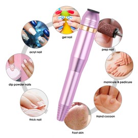 Electric Nail Drill Polish Kit 16000 RPM Nail Drill Pen Manicure Pedicure Machine with 6 Drill Bits for Home Salon Use