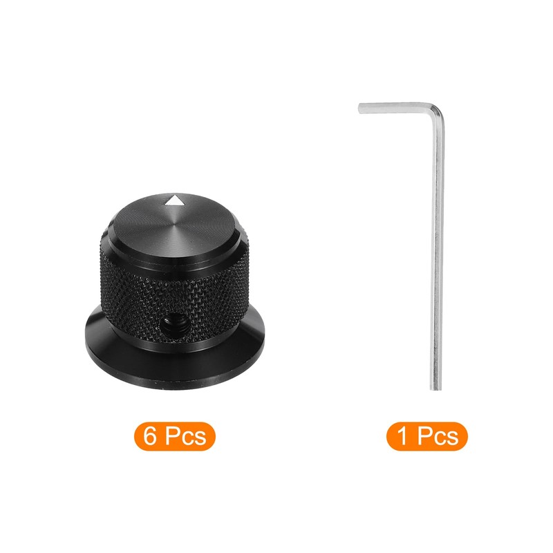 sourcing map 6 Pcs Aluminium Potentiometer Knobs, 1/4" (6mm) Universal