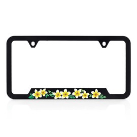 Plumeria Plastic License Plate Frame