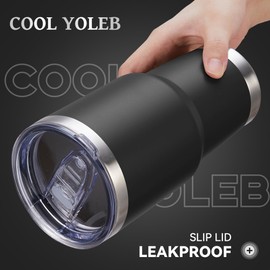 Cool Yoleb 30 oz Tumbler with Lid Stainless Steel Tumblers Bulk Vacuum Insulated Cup Reusable Powder Coated Travel Mug Double Wall Leak Proof Cups Keep Cold Drinks for 12 Hours Black, Set of 12