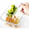 Glass Meal Prep Containers - 4-Pack 35 Oz. 3 Compartment
