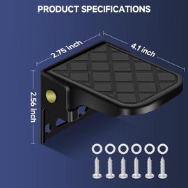 HIFOR Folding Truck Bed Step,Camper Steps Folding, RV Steps, Trailer Folding Sateps, Tailgate Ladder for RV, Campers, Dump/Fatbed/Boat Trailer, Safety & Anti-Slip (2 Pack, Black)