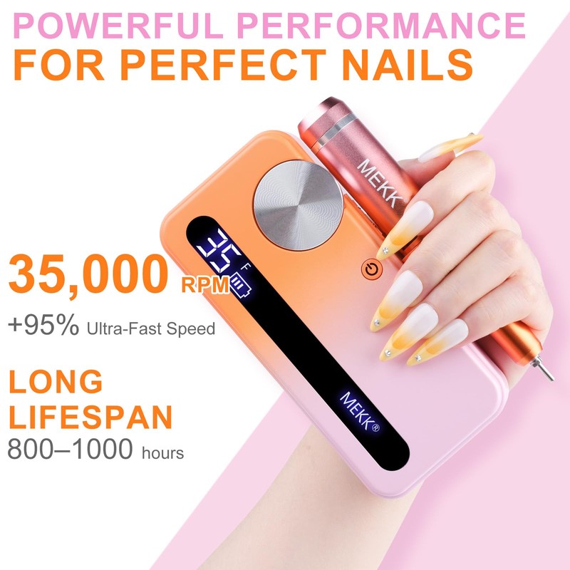 MEKK Nail Drill Kit,35000RPM Electric Nail Drill Professional Electric Nail