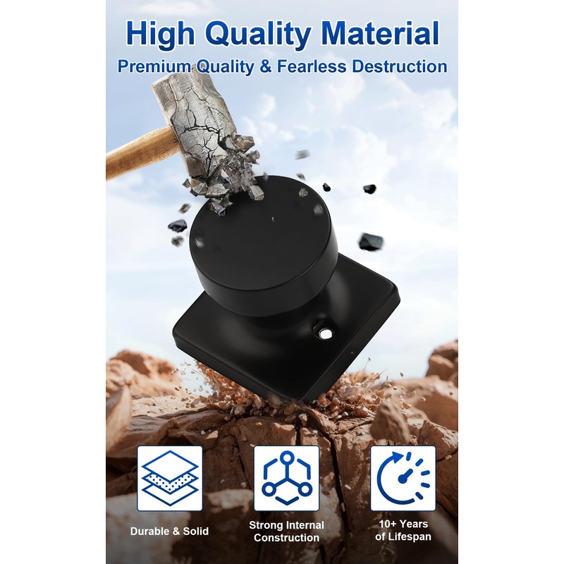 Probrico Bulk Dummy Door Knobs Interior 10 Pack, Matte Black