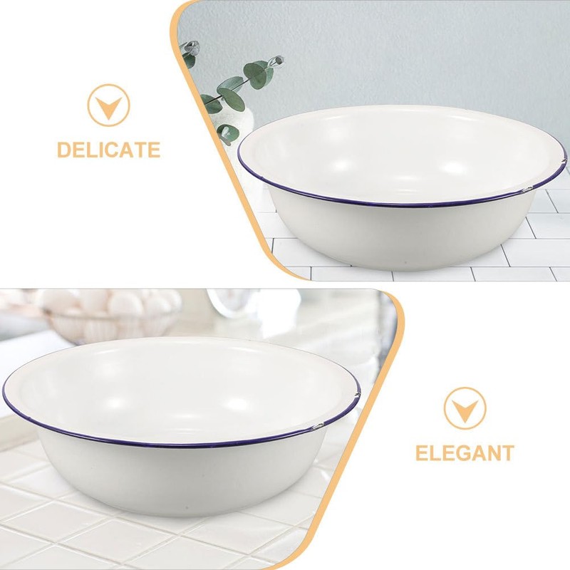 Large Mixing Bowl Enamel Basin 32cm Face Washing Sourdough Enamel