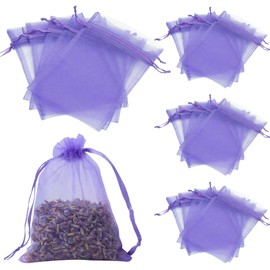 Whispern Cloud 20Pcs 7x9cm Empty Organza Sachet Bags Deep Purple Lavender
