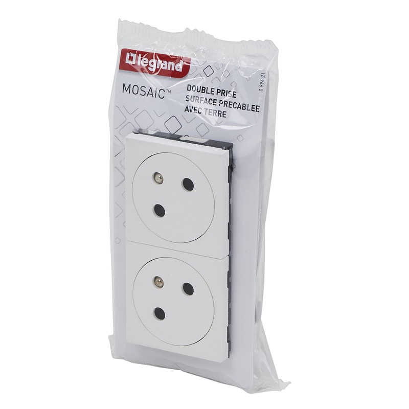 LEGRAND - Double Socket Pre-Wired with Earth Mosaic Surface Link