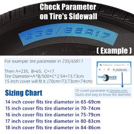 Spare Tire Cover, Wheel Cover with American Flag Eagle Waterproof Dust-Proof for Jeep, Trailer, RV, SUV and Camper Van (17 Inch)