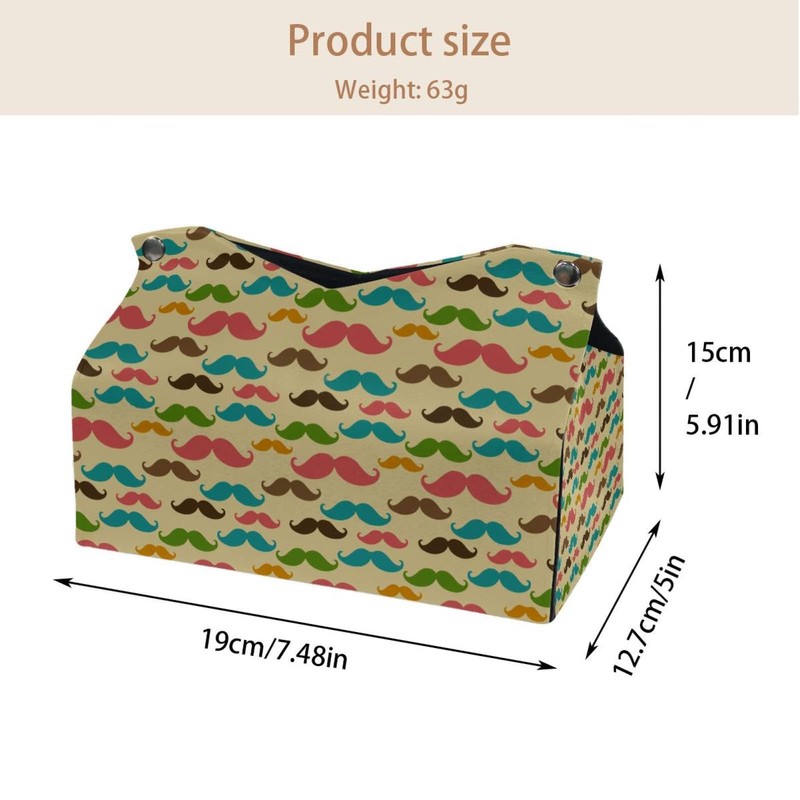 2 Pack Tissue Box Cover Holder, Octopus Dolphins Rectangle Leather