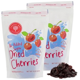 Cherry Bay Orchards - Dried Montmorency Tart Cherries - No Added Sugar - (Pack of Two 8oz Bags (1LB) -100% Domestic, Natural, Kosher Certified, Gluten-Free, and GMO Free - Packed in a Resealable Pouch
