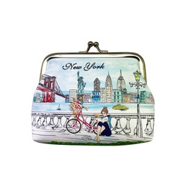 Girls & Women Fashion Cute Classic Elegant New York Souvenir Lock ChangePouch Coin Purse (JP-330121I), JP-330121