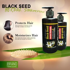 Herboganic Black Seed Herbal Shampoo | Nourishing & Strengthening Shampoo | For Strong, Long & Shiny Hair| Rejuvenates & Repairs Damage Hair