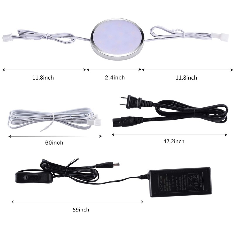 Puck Lights Under Cabinet Lighting,12V LED Dimmable Kitchen Counter Lights