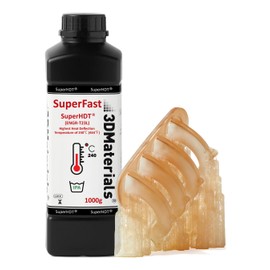 SuperHDT 3D Printer Resin, Highest Heat Deflection Temperature 464°F, Made in Korea by 3DMaterials (1000g, Amber)