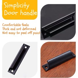 2 Pcs Aluminum Alloy Curved Handle,Door Handles,Sliding Door Handles,for Doors and Windows, Drawers, Cabinet Doors,Etc (Black)