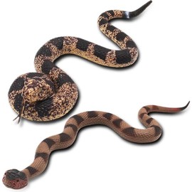 Rubber Snakes Fake Snake Rattlesnake - Realistic Keep Birds Away - Prank Life Size Toy That Look Real - Garden Plastic Scare Birds - Color: 2PCS Soft Rubber Fake Snakes, Size: Rubber