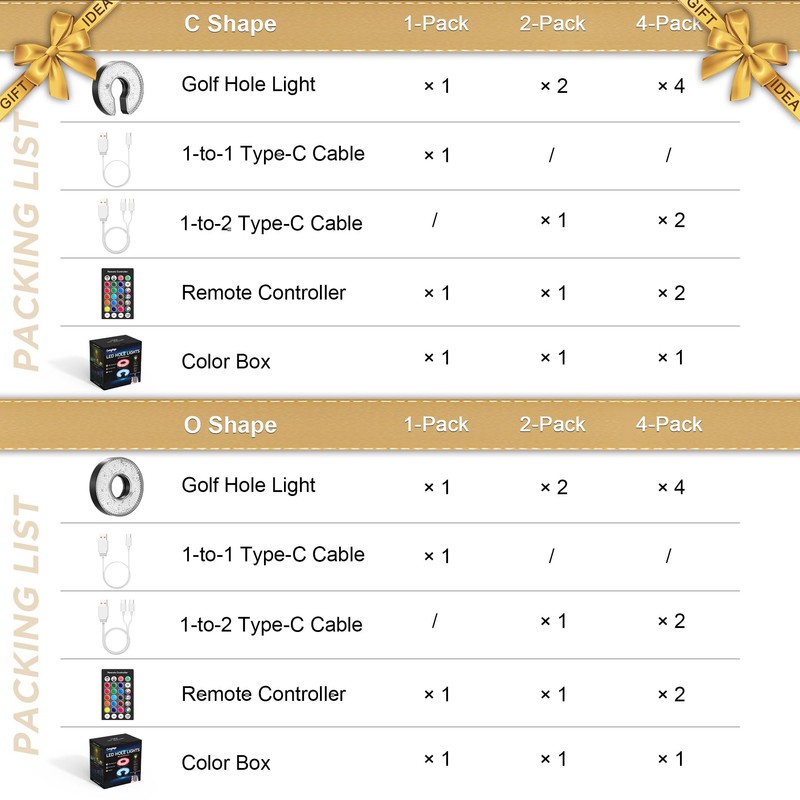 KINGTOP Rechargeable LED Golf Hole Light - Waterproof, Focused Illumination