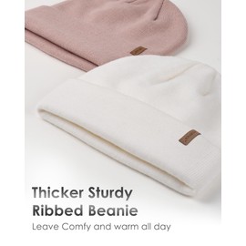 FURTALK Men's Knitted Cuffed Winter Hat Plain Beanies Skull Cap