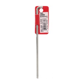 BONDHUS Hex Stubby Ball Point, L-Wrench, Extra Long, 0.2 inches (4 mm), Short Hand: 0.5 inches (13 mm), Long: 5.8 inches (148 mm), Plated SBL4MM No. 16760