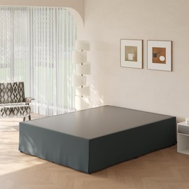 Upcanso Cal King Bed Skirt 18 Inch Drop with Split Corner, Blue Bed Skirt California King Size with Hook and Loop Strips, Easy Fit, Wrinkle Resistant, Stain- Resistant, Tailored Dust Ruffle,Blue​​