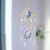 Crystal Suncatcher Blue Lazurite, Gold Sun Catcher Hanging Decor, Birthday