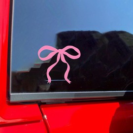 UHANBUT Cute Bow Car Sticker Decal, Vinyl Waterproof Automotive Window Stickers, Funny Die Cut Vehicle Bumper Decoration Decals for Women, Girl (B)