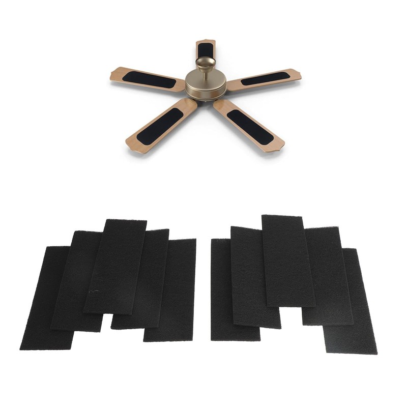 10Pcs Ceiling Fan Blade Filters Self Adhesive Rectangular Coconut Carbon