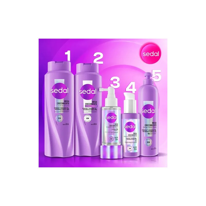 SEDAL Crema para Peinar Mega Crecimiento Fórmula Ultra Ligera, 300